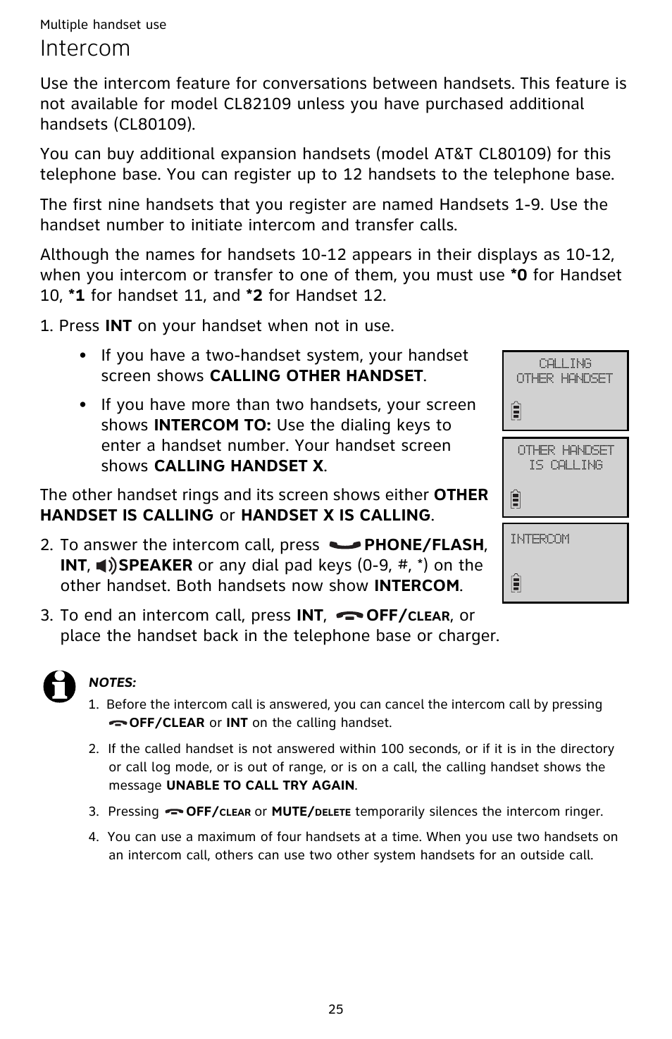 Intercom | AT&T CL82659 User Manual | Page 30 / 77