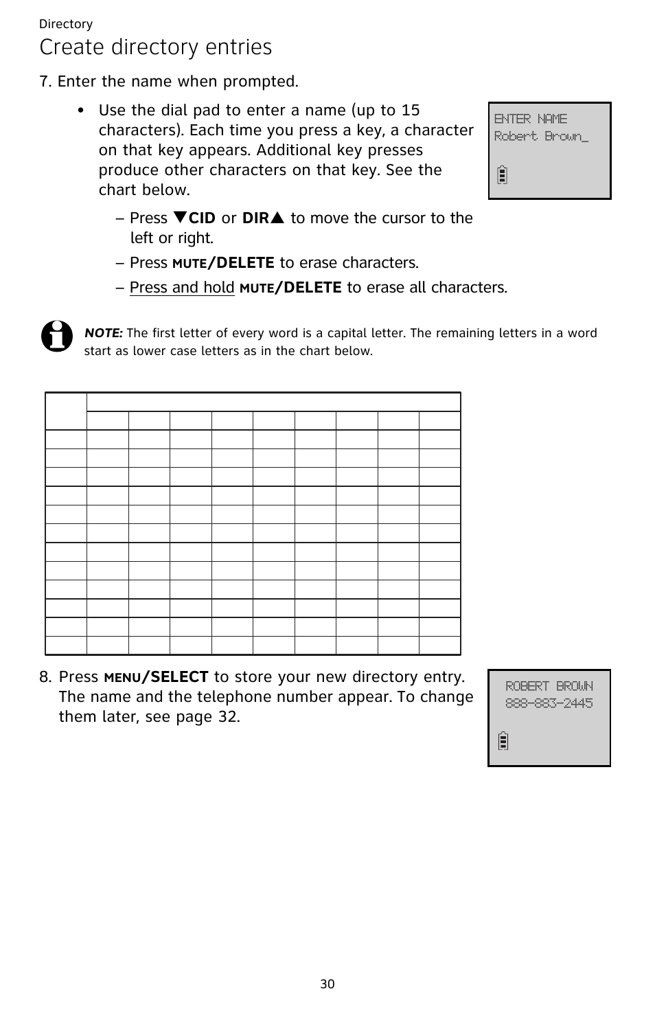 Create directory entries | AT&T CL82659 User Manual | Page 35 / 77