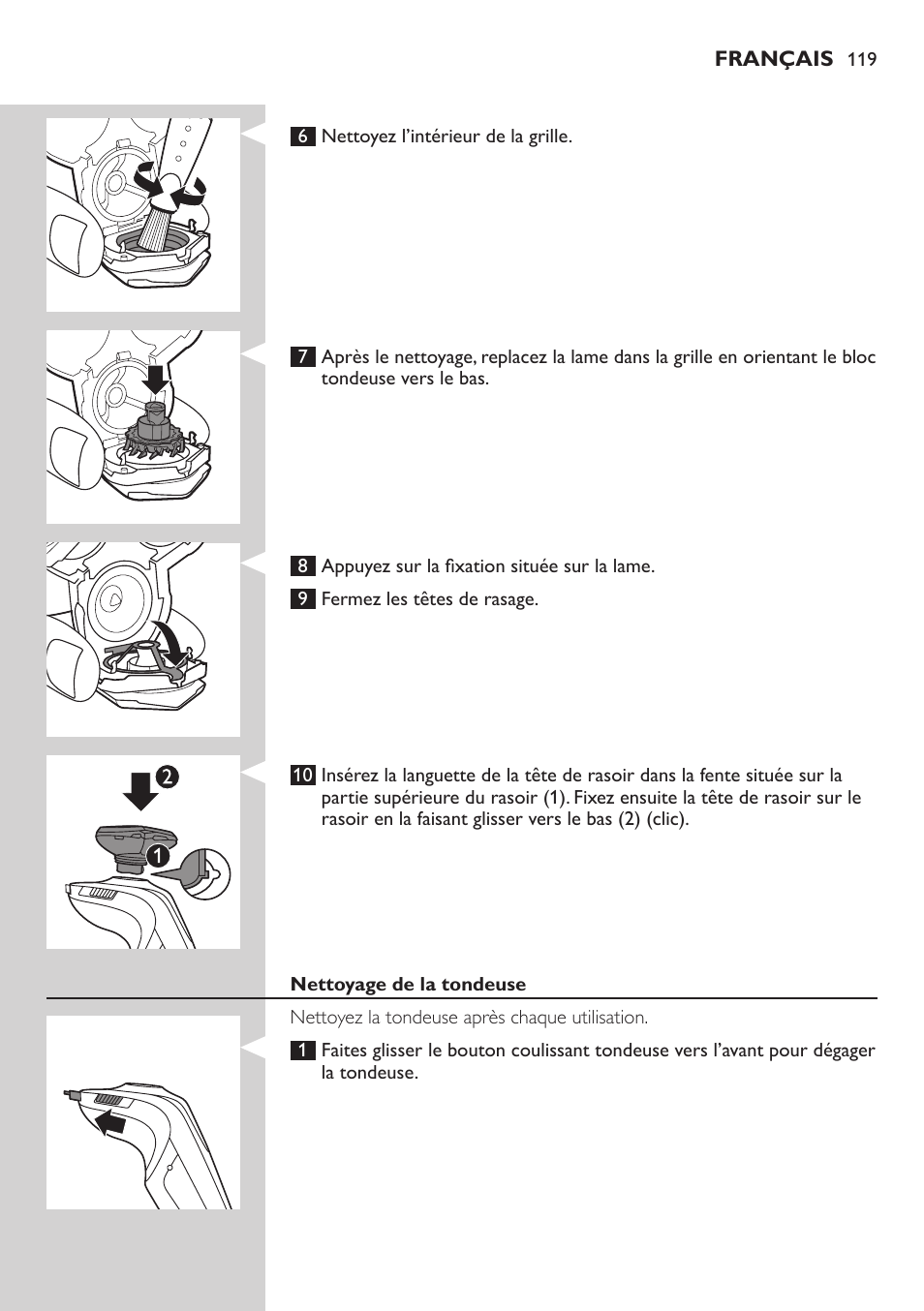 Philips SHAVER Series 9000 SensoTouch Rasoir électrique 100 % étanche User Manual | Page 119 / 320