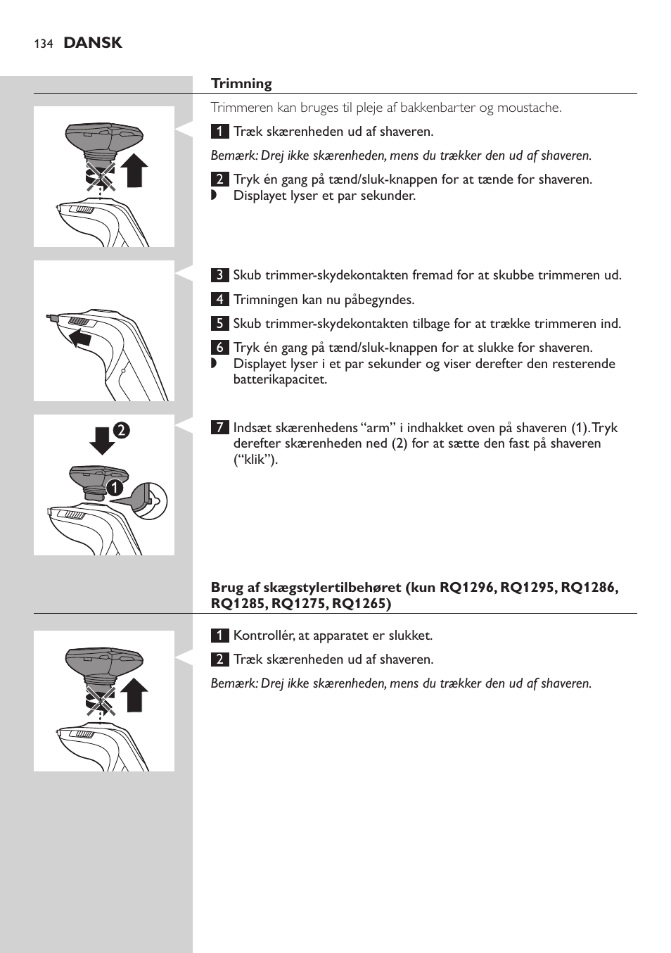 Philips SHAVER Series 9000 SensoTouch Rasoir électrique 100 % étanche User Manual | Page 134 / 320