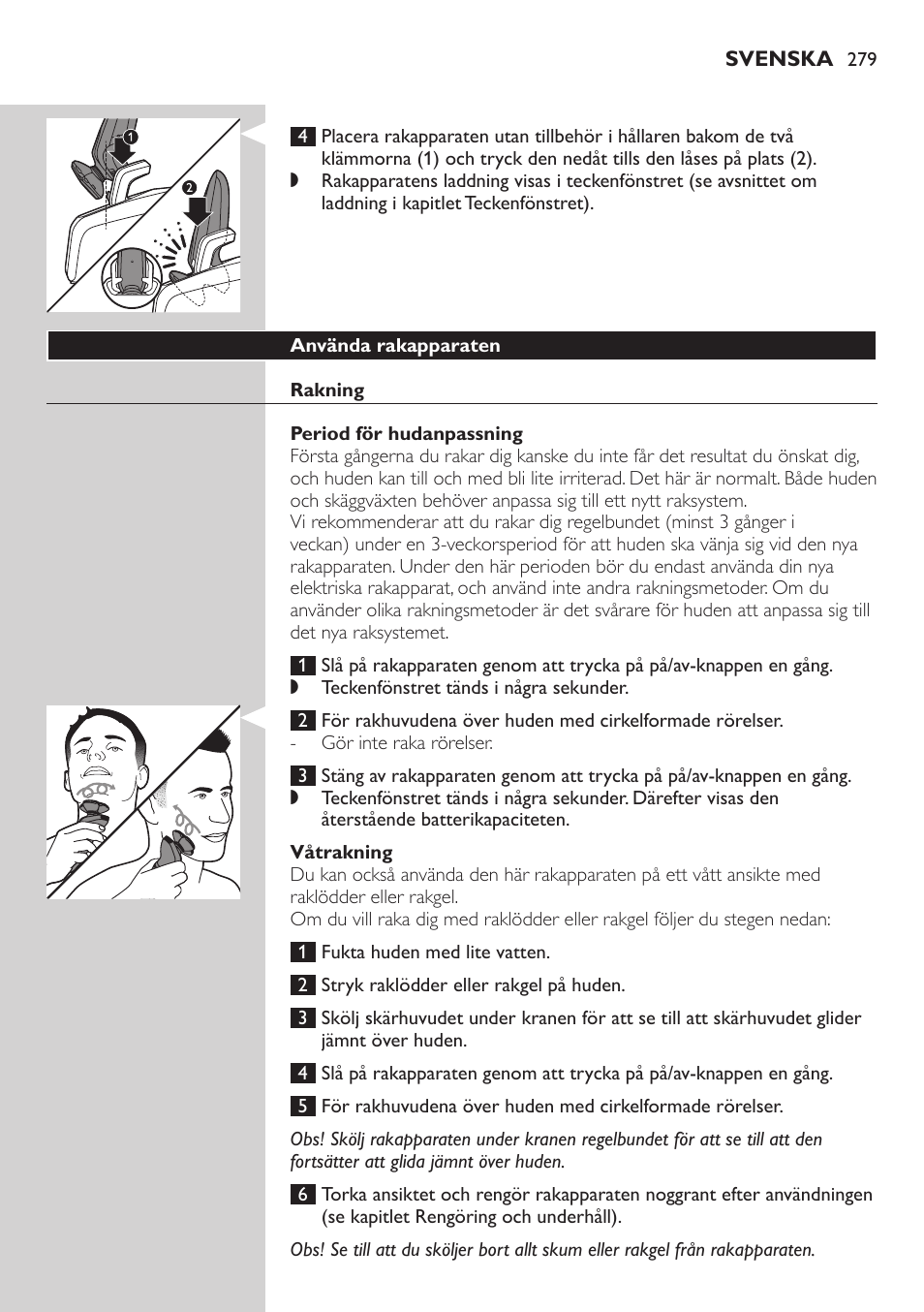 Philips SHAVER Series 9000 SensoTouch Rasoir électrique 100 % étanche User Manual | Page 279 / 320