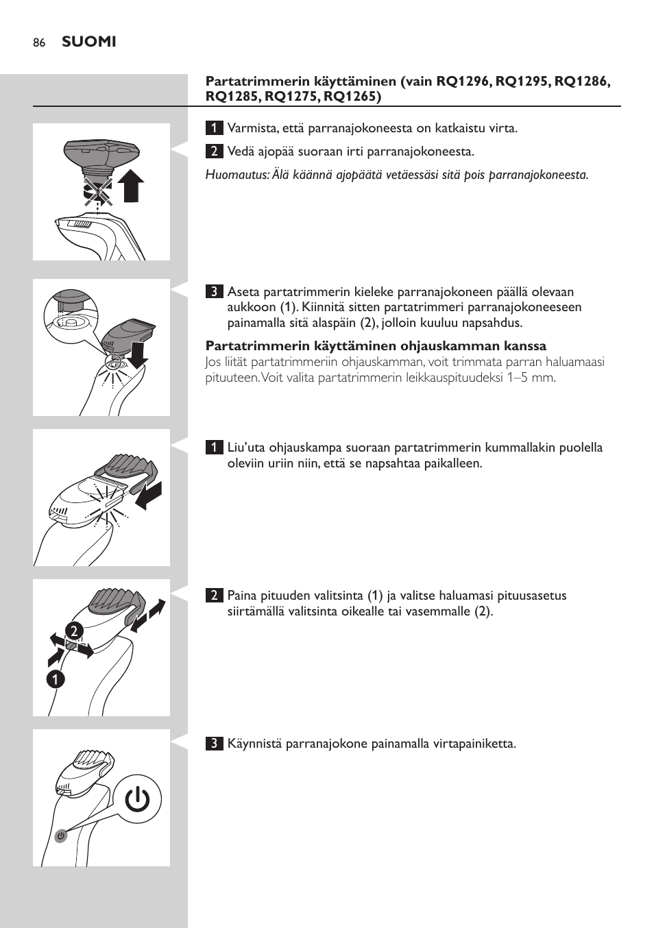 Philips SHAVER Series 9000 SensoTouch Rasoir électrique 100 % étanche User Manual | Page 86 / 320