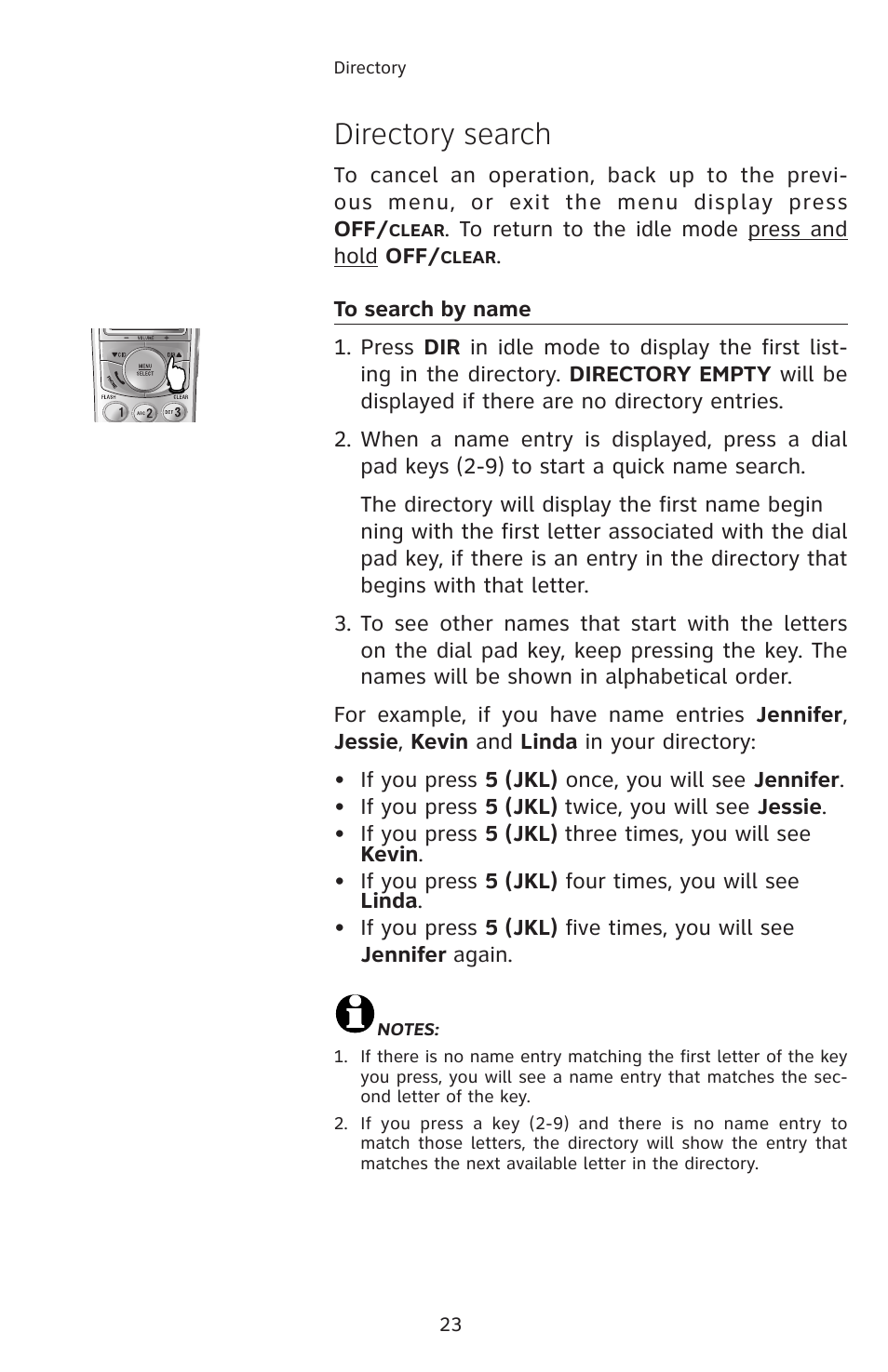 To search by name, Directory search | AT&T E2811 User Manual | Page 26 / 65