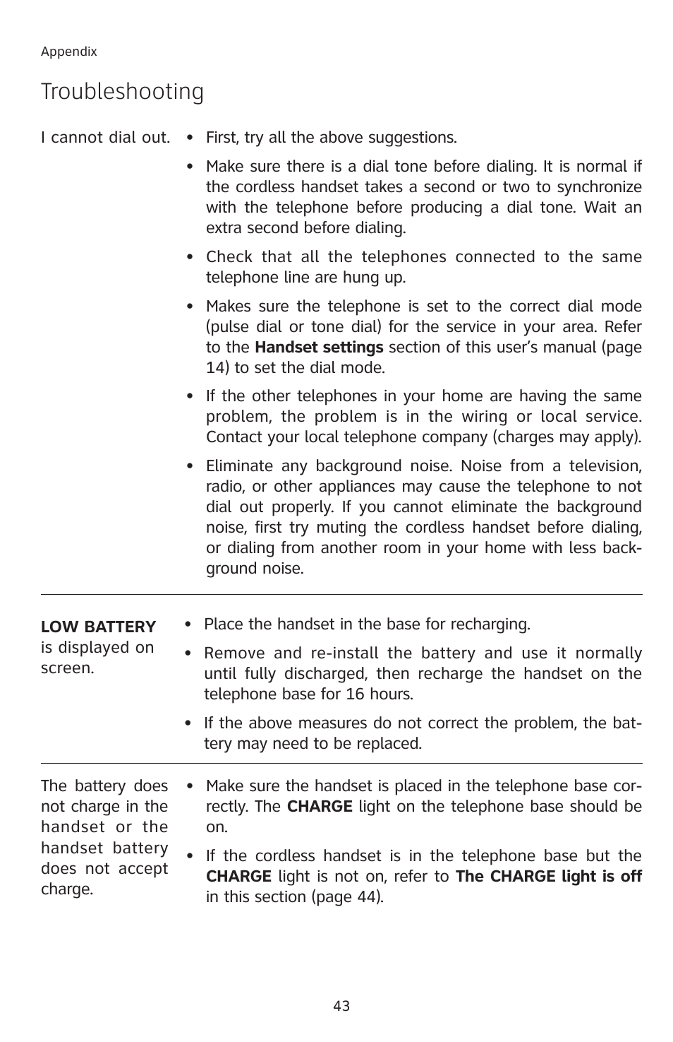 Troubleshooting | AT&T E2811 User Manual | Page 46 / 65