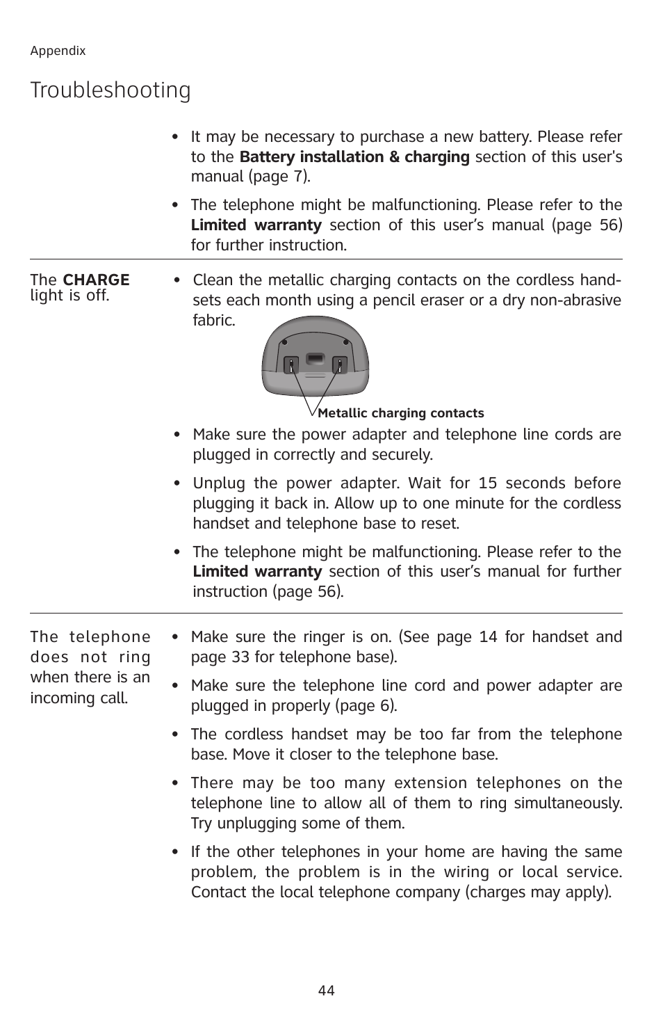 Troubleshooting | AT&T E2811 User Manual | Page 47 / 65