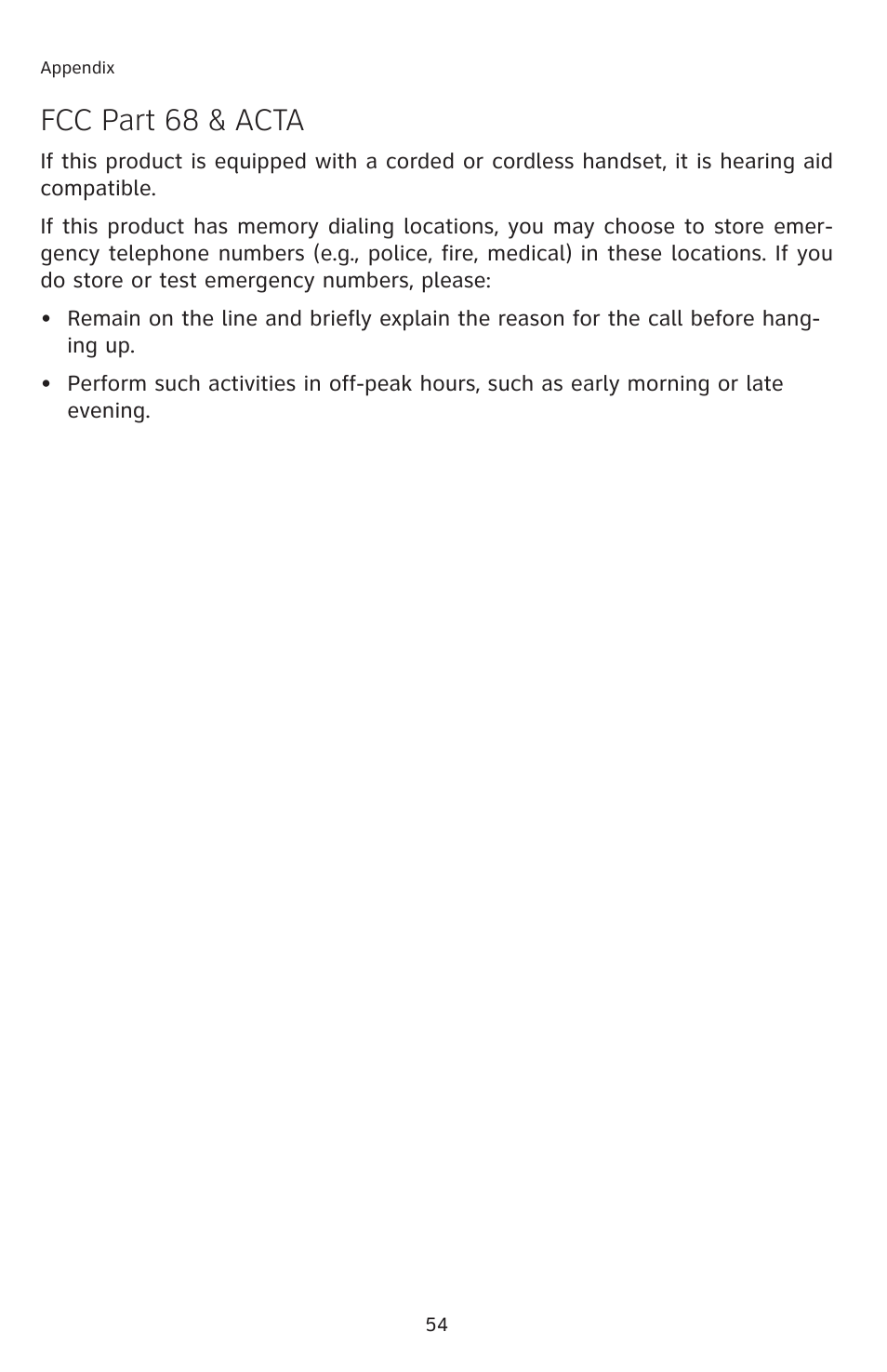 Fcc part 68 & acta | AT&T E2811 User Manual | Page 57 / 65