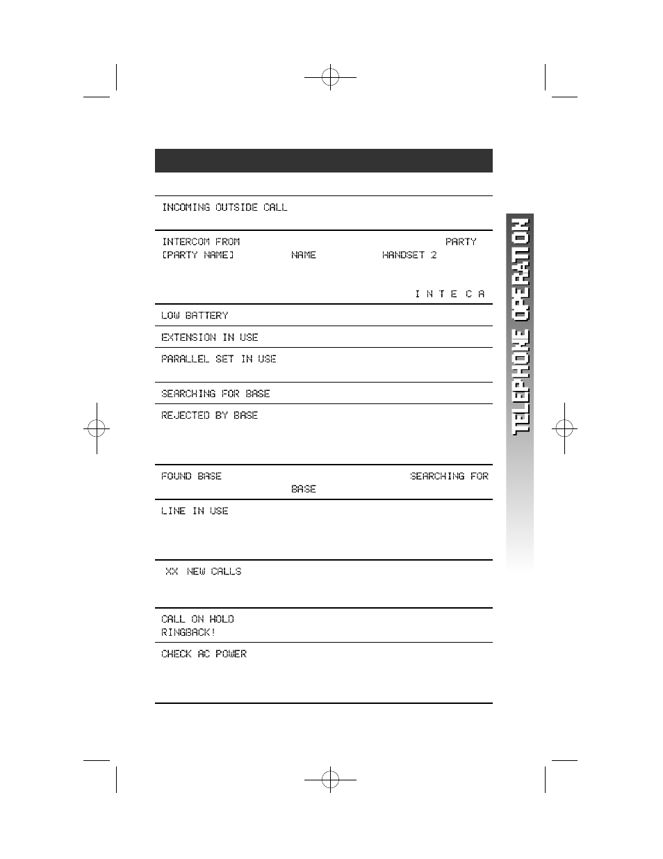 Display screen messages | AT&T 5845 User Manual | Page 37 / 78