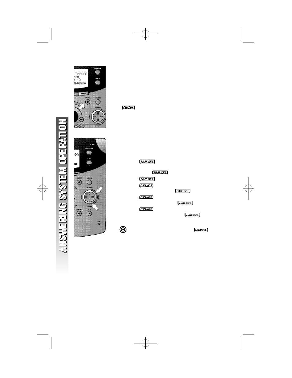 Answering system operation, Audible indicators, Tu rn answering system on/off | Set the clock | AT&T 5845 User Manual | Page 54 / 78