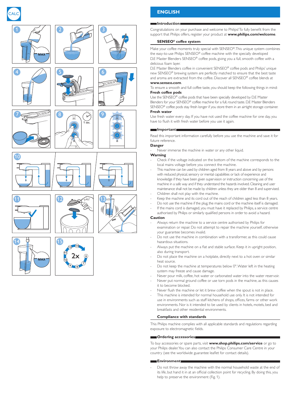 English | Philips SENSEO® Up Machine à café à dosettes User Manual | Page 3 / 14