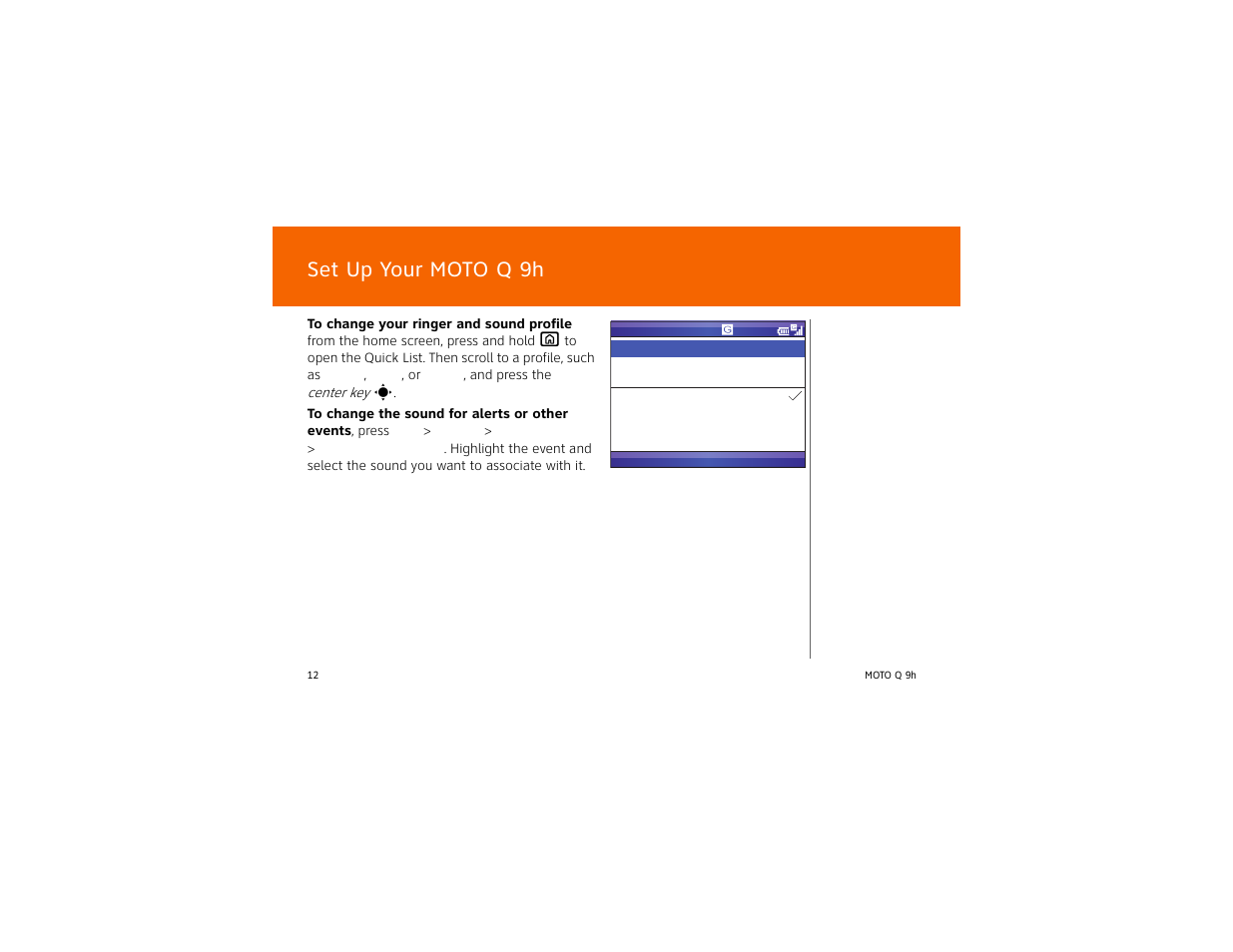 Set up your moto q 9h | AT&T MOTO Q Q 9H User Manual | Page 12 / 43