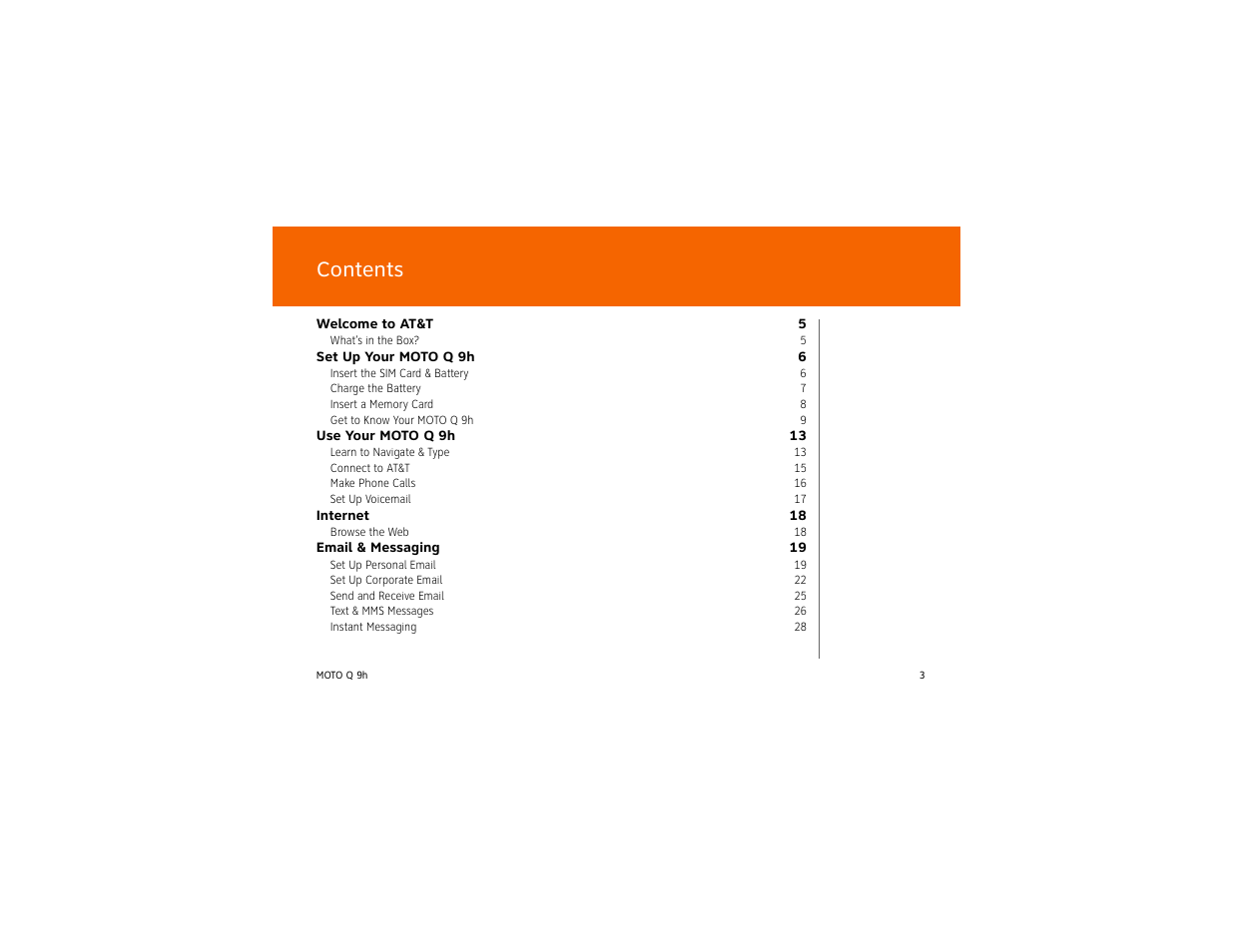 AT&T MOTO Q Q 9H User Manual | Page 3 / 43