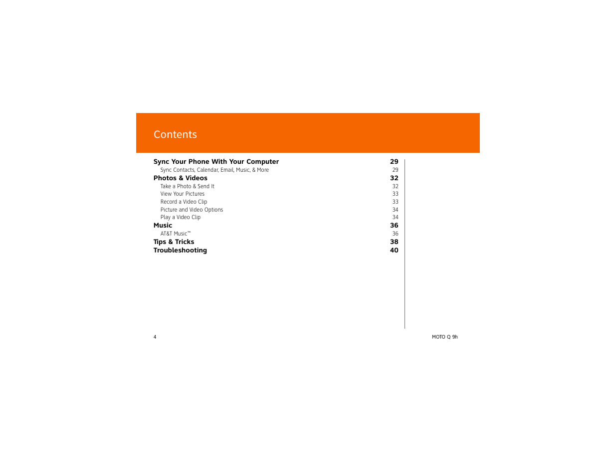AT&T MOTO Q Q 9H User Manual | Page 4 / 43