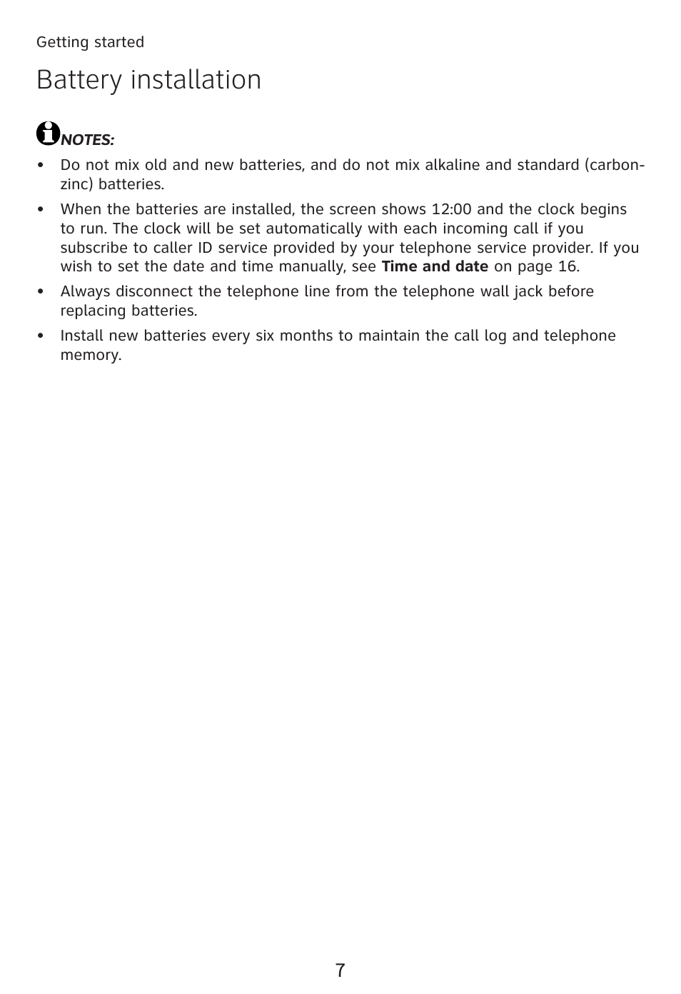 Battery installation | AT&T TRIMLINE TR1909 User Manual | Page 11 / 43