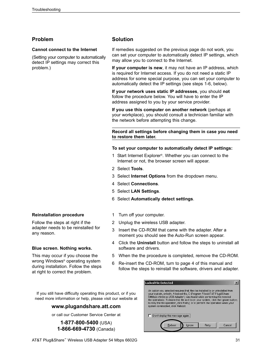 AT&T PLUG&SHARE 6602G User Manual | Page 31 / 38