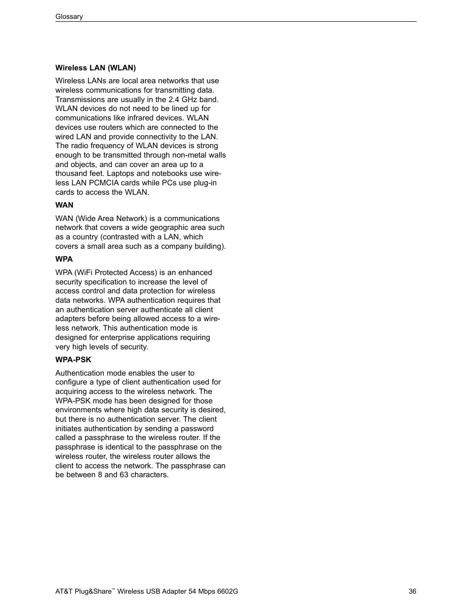 AT&T PLUG&SHARE 6602G User Manual | Page 36 / 38