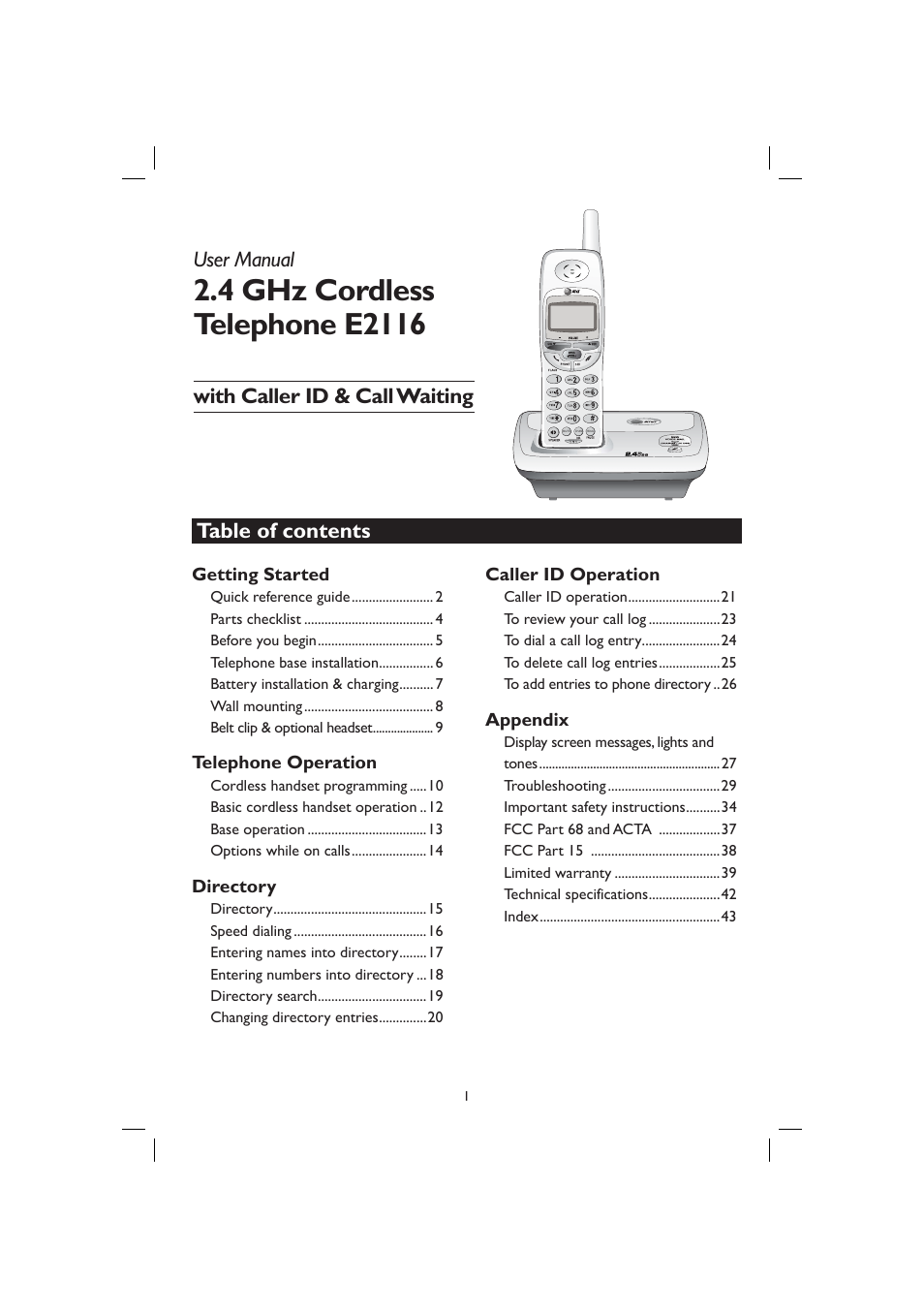 AT&T E2116 User Manual | Page 5 / 48