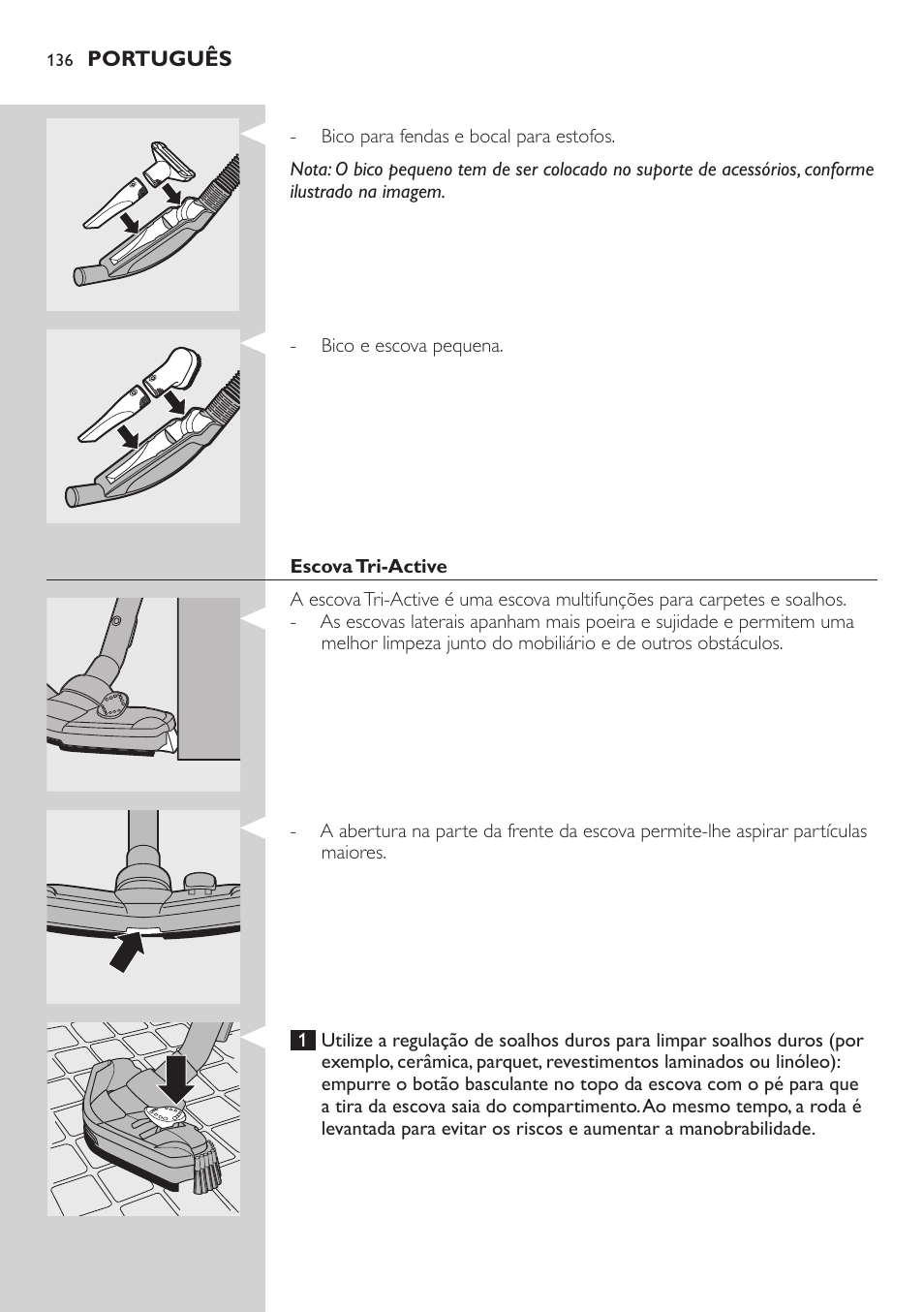 Escova tri-active | Philips Studio Aspirateur avec sac User Manual | Page 136 / 170