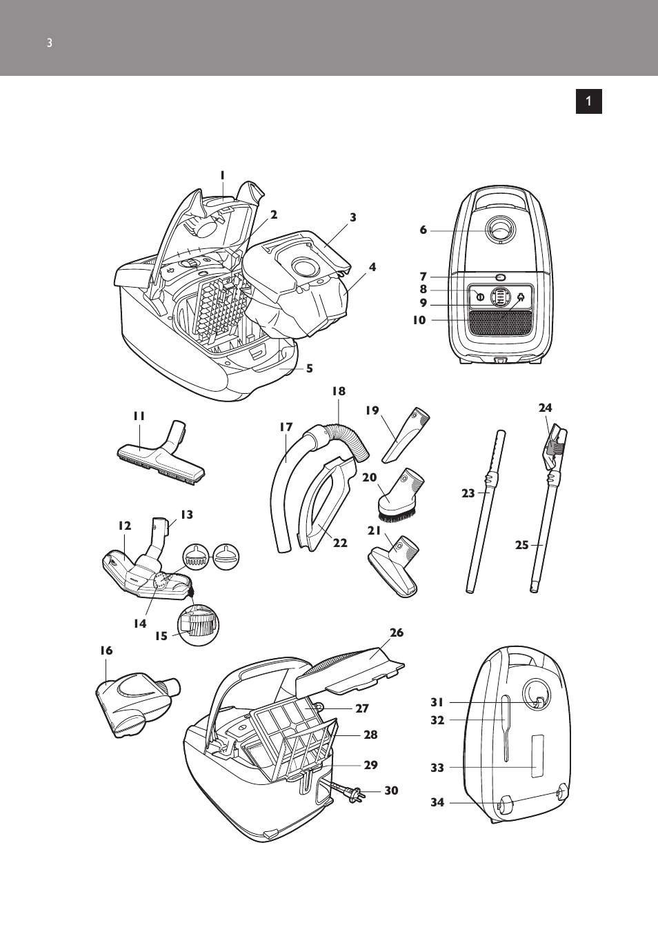 Philips Studio Aspirateur avec sac User Manual | Page 3 / 170