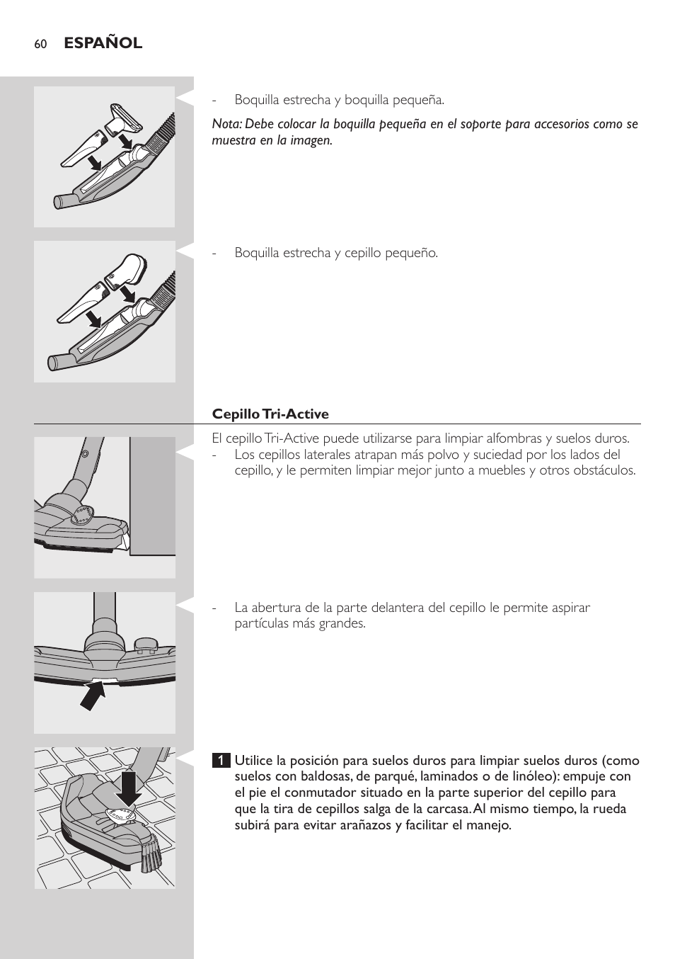 Cepillo tri-active | Philips Studio Aspirateur avec sac User Manual | Page 60 / 170