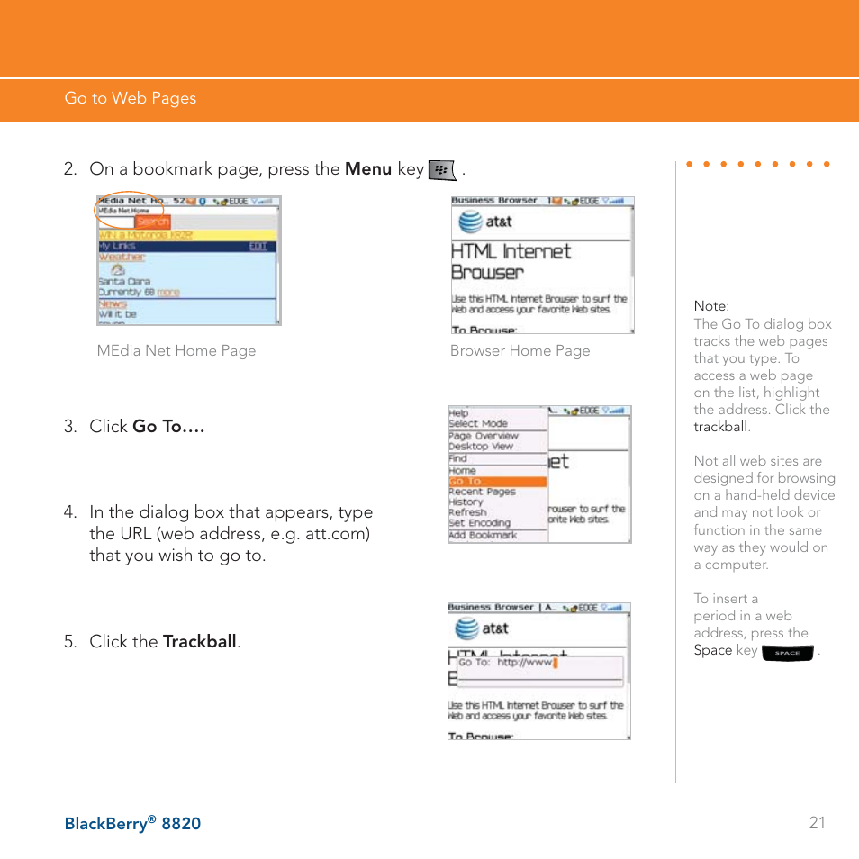 AT&T BLACKBERRY 8820 User Manual | Page 21 / 58