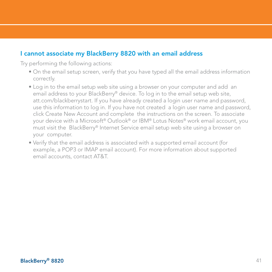 AT&T BLACKBERRY 8820 User Manual | Page 41 / 58