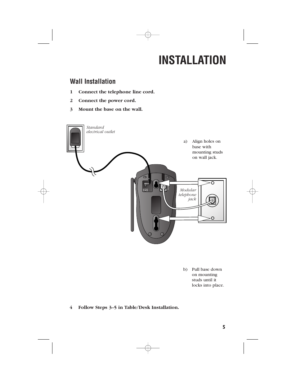 Installation, Wall installation | AT&T 9345 User Manual | Page 8 / 23