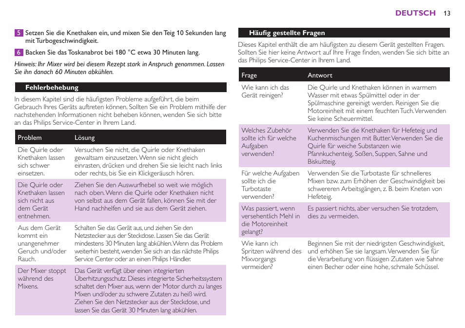 Philips Robust Collection Batteur User Manual | Page 13 / 24