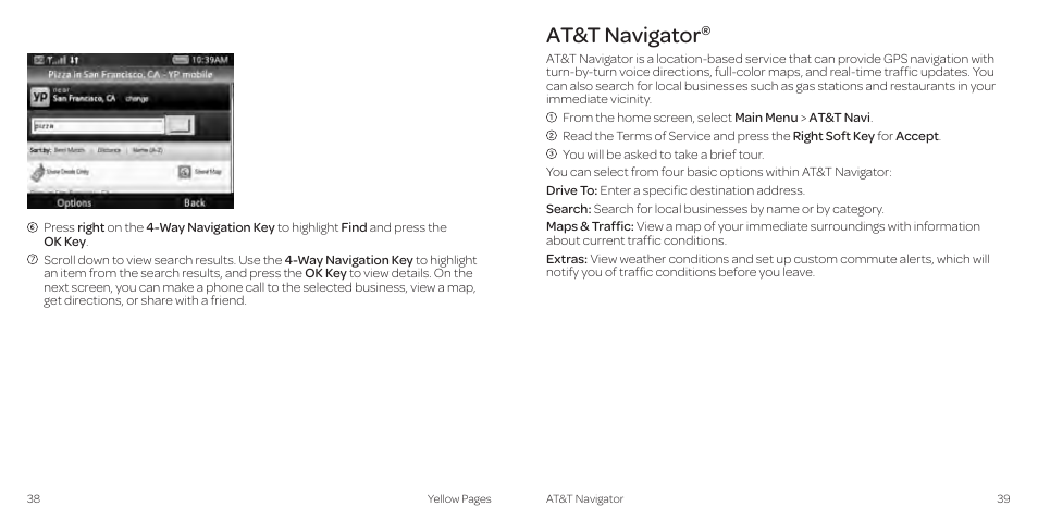 At&t navigator | AT&T Z431 User Manual | Page 23 / 40