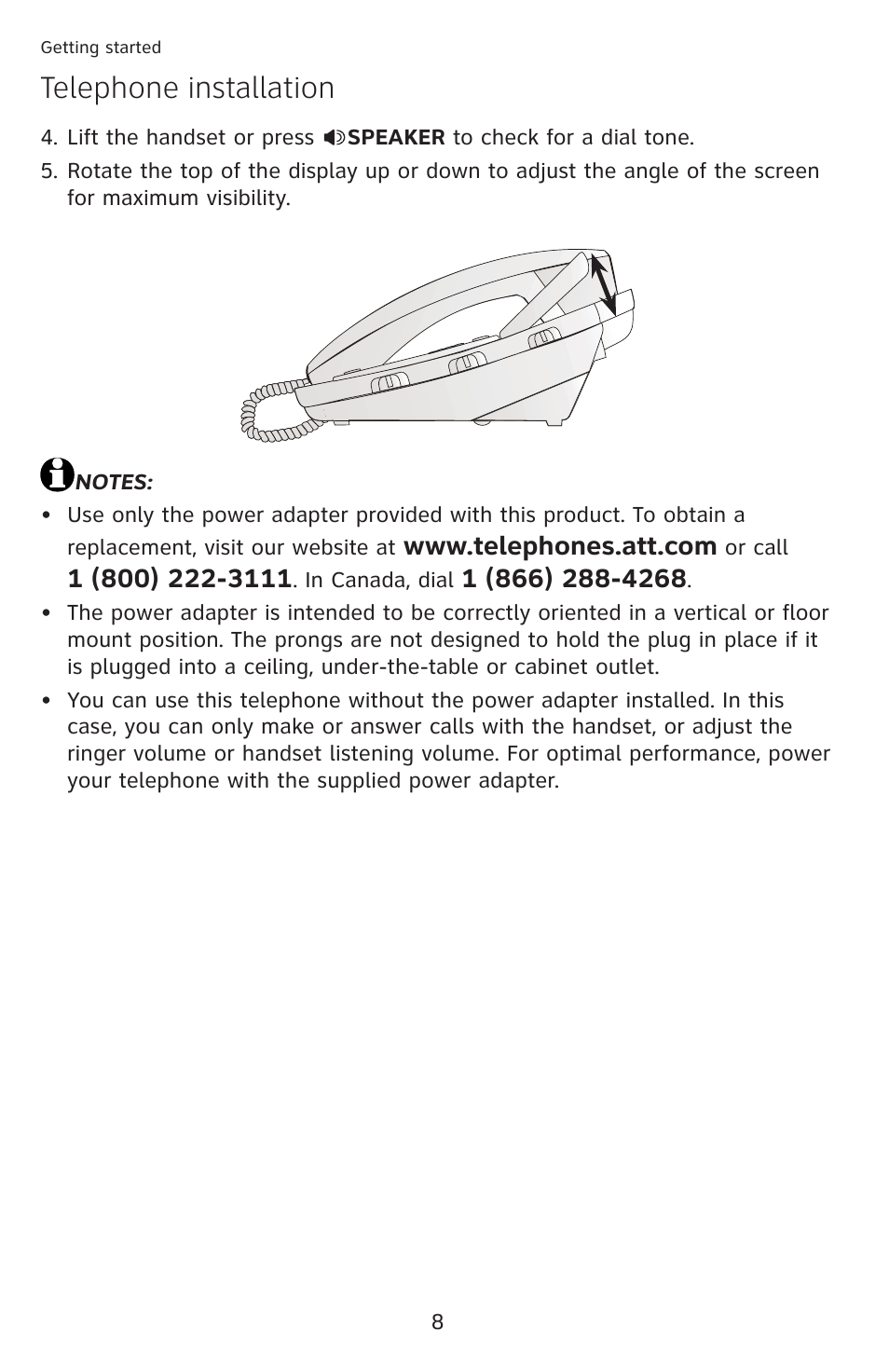 Telephone installation | AT&T CL4939 User Manual | Page 14 / 77