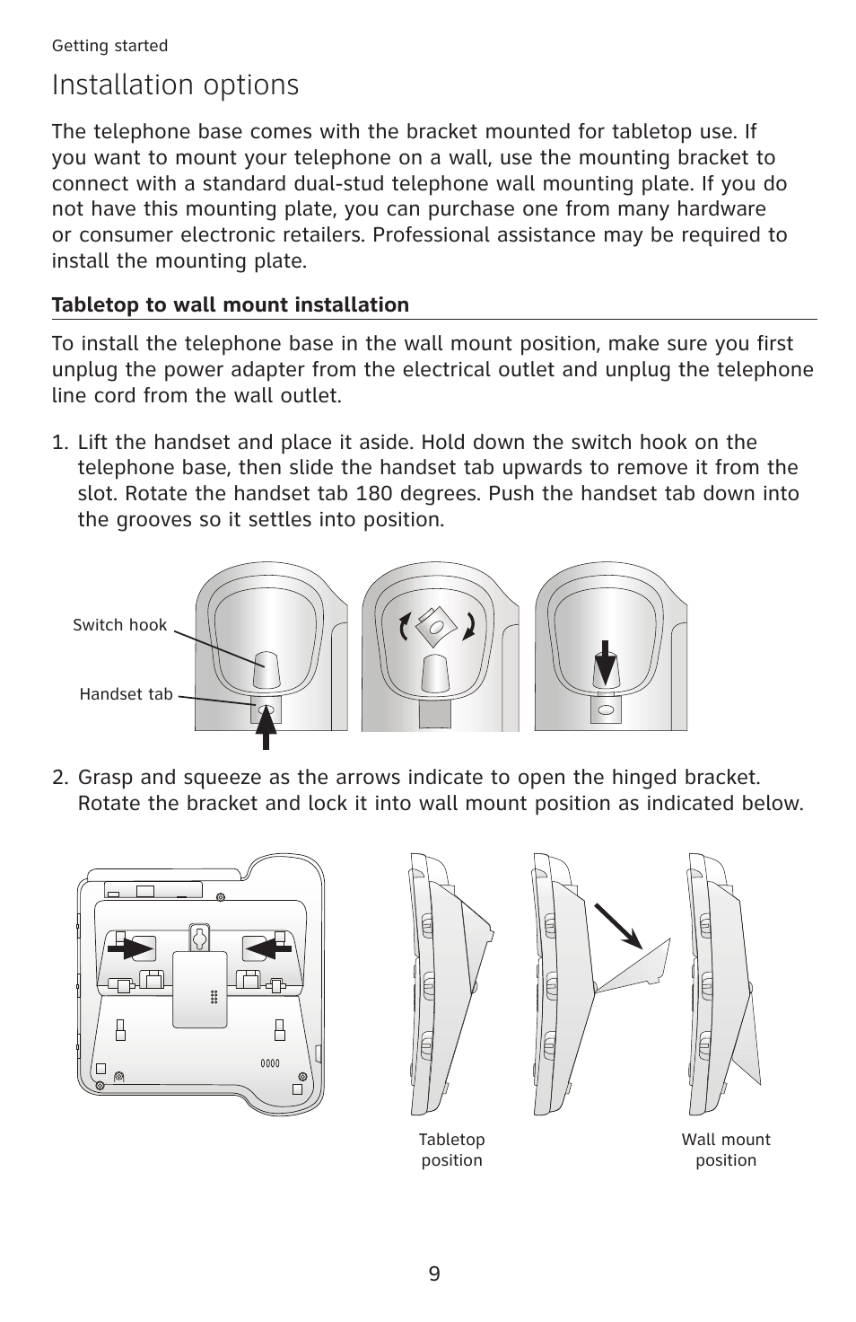 Installation options | AT&T CL4939 User Manual | Page 15 / 77