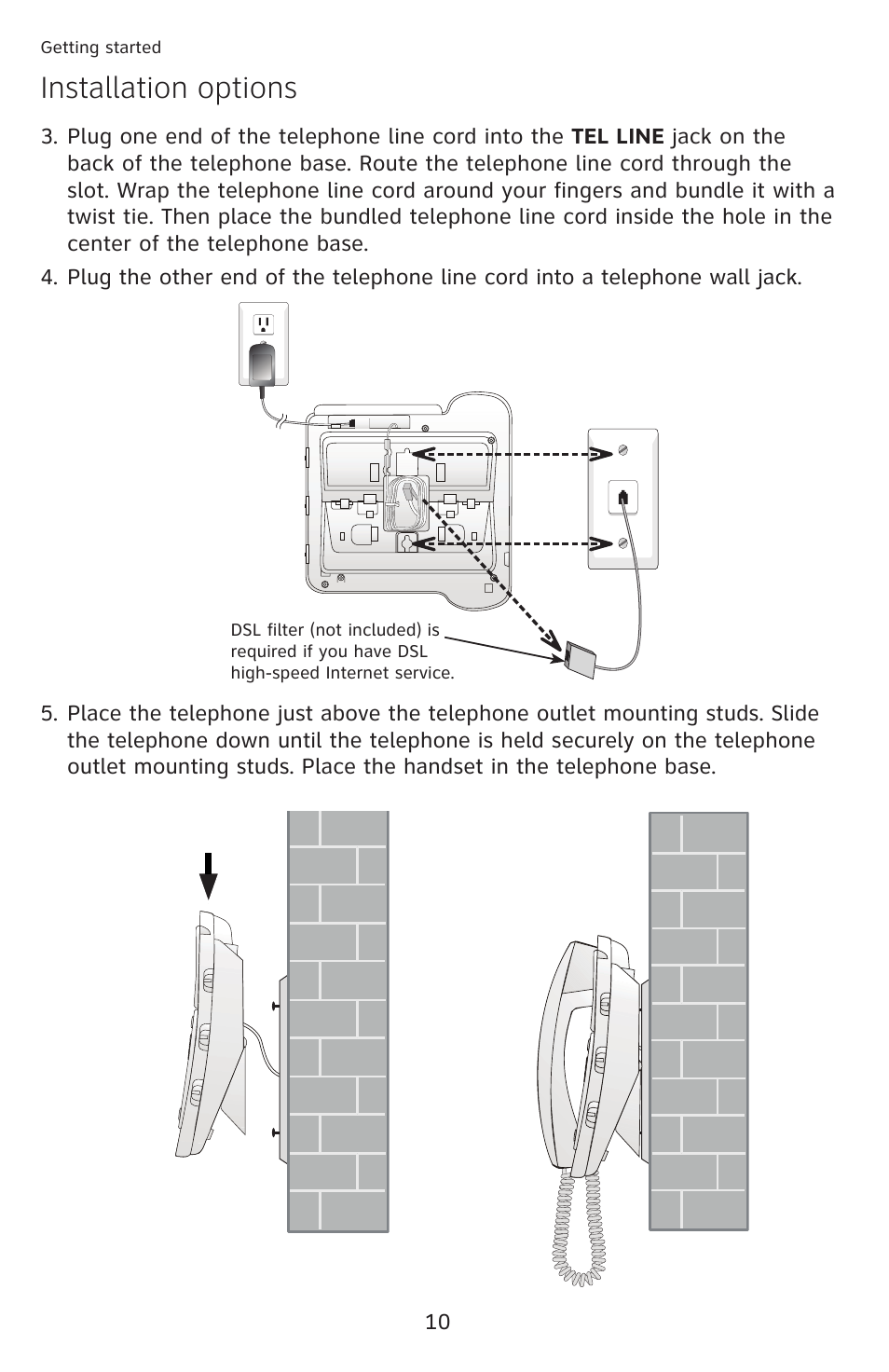 Installation options | AT&T CL4939 User Manual | Page 16 / 77