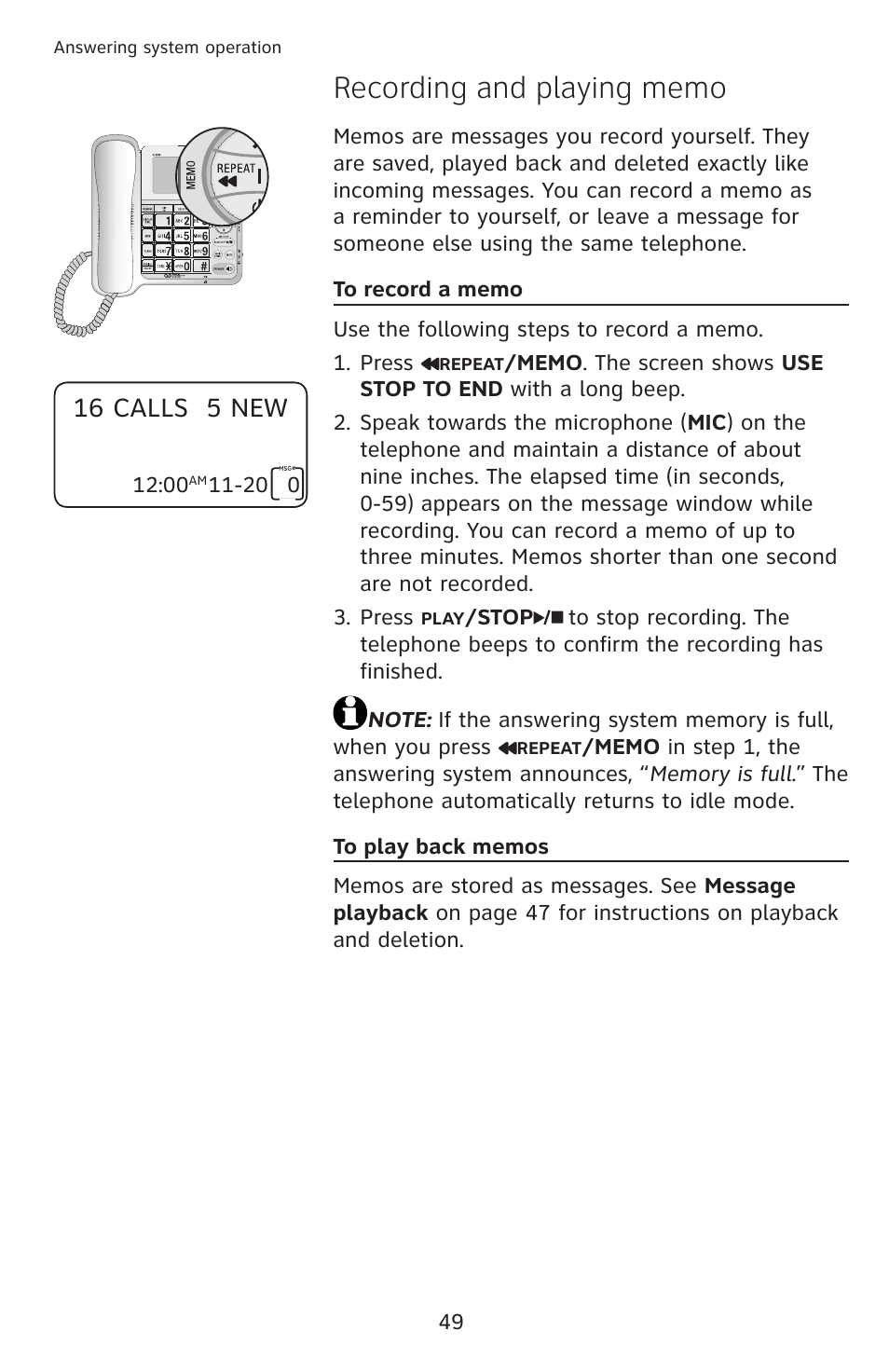 16 calls 5 new | AT&T CL4939 User Manual | Page 55 / 77