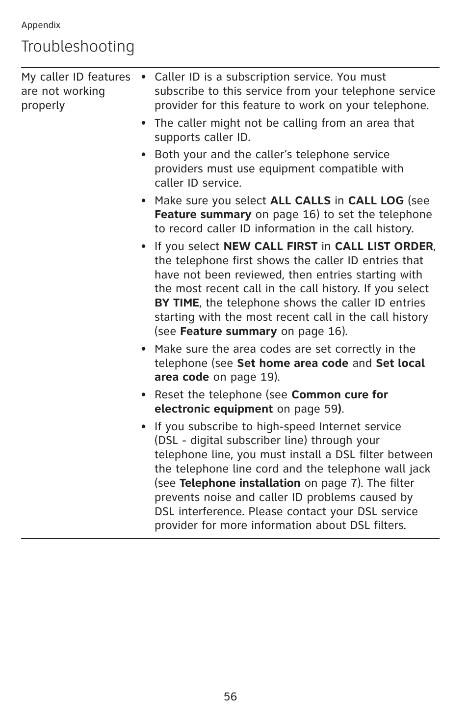 Troubleshooting | AT&T CL4939 User Manual | Page 62 / 77