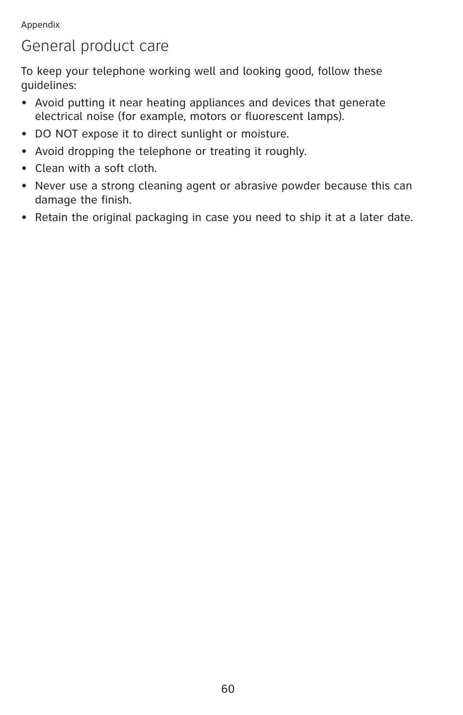 General product care | AT&T CL4939 User Manual | Page 66 / 77