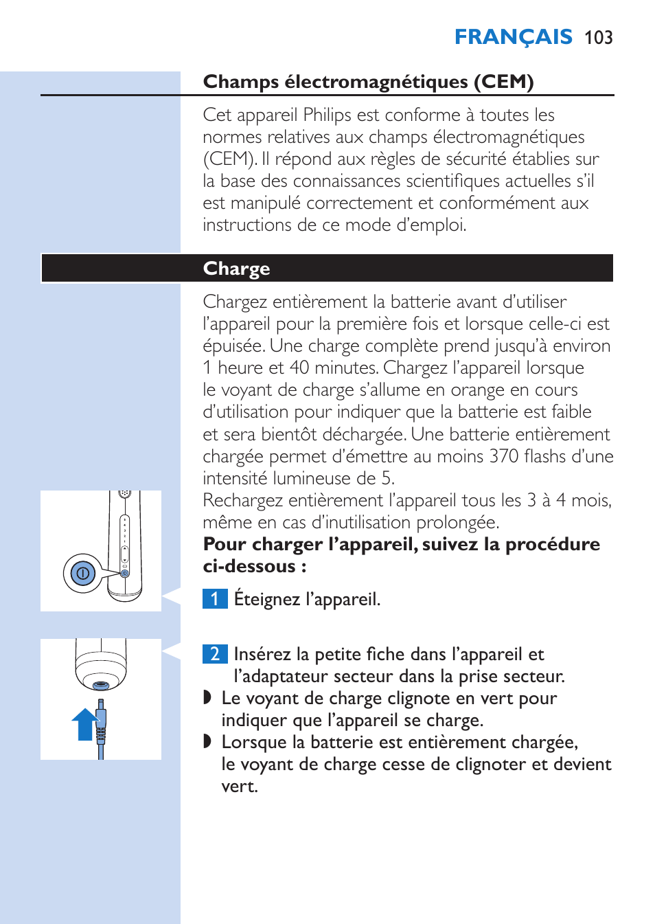 Philips Lumea Épilateur à lumière intense pulsée User Manual | Page 103 / 134
