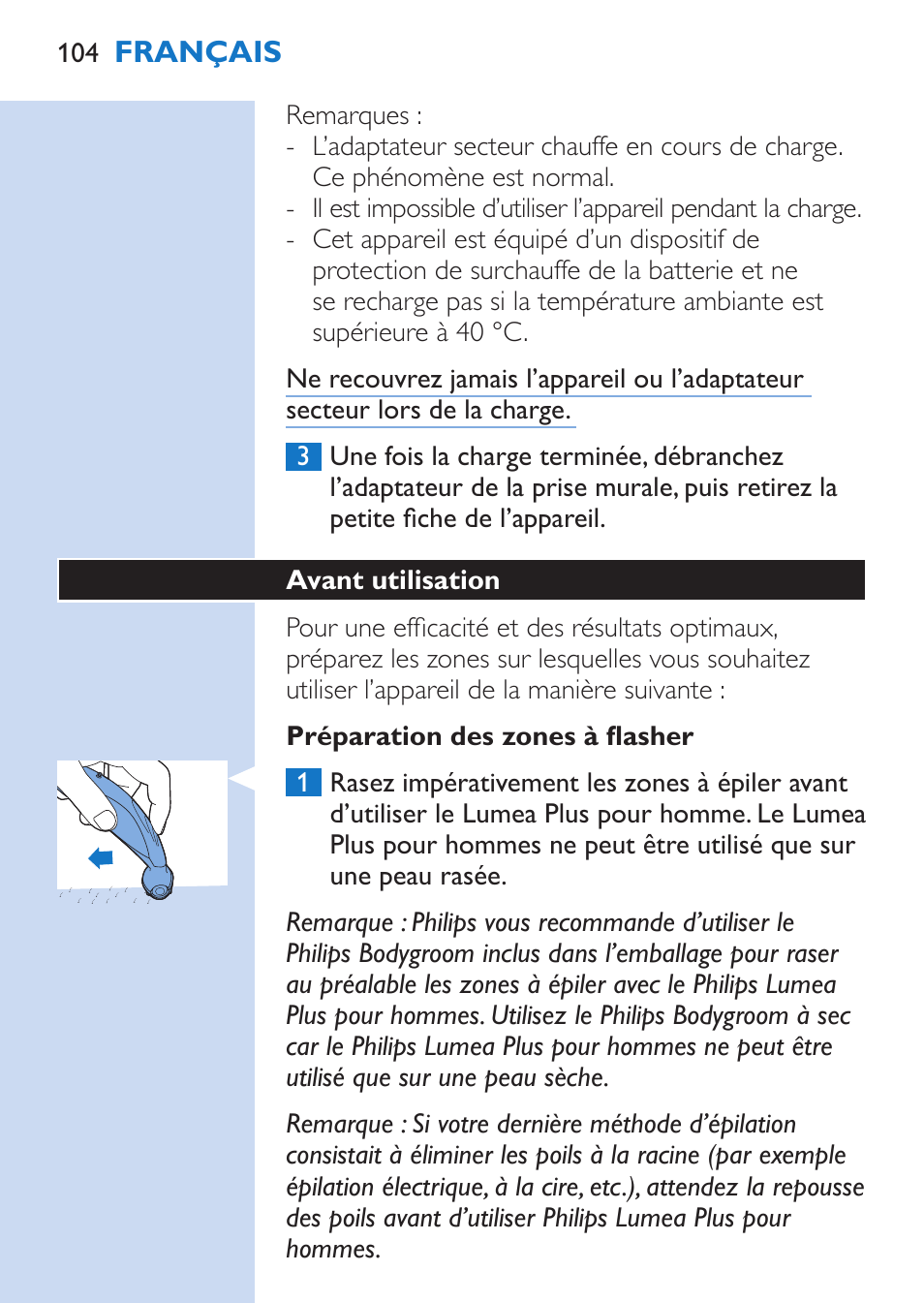 Philips Lumea Épilateur à lumière intense pulsée User Manual | Page 104 / 134