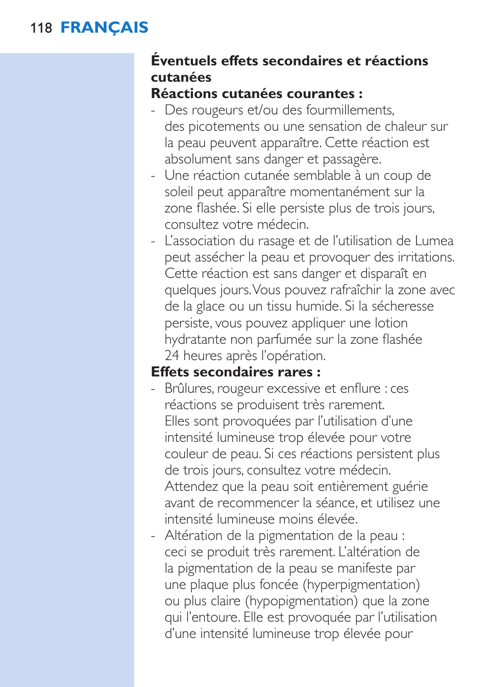 Philips Lumea Épilateur à lumière intense pulsée User Manual | Page 118 / 134