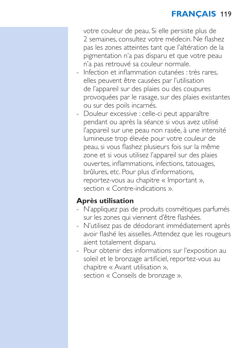 Philips Lumea Épilateur à lumière intense pulsée User Manual | Page 119 / 134