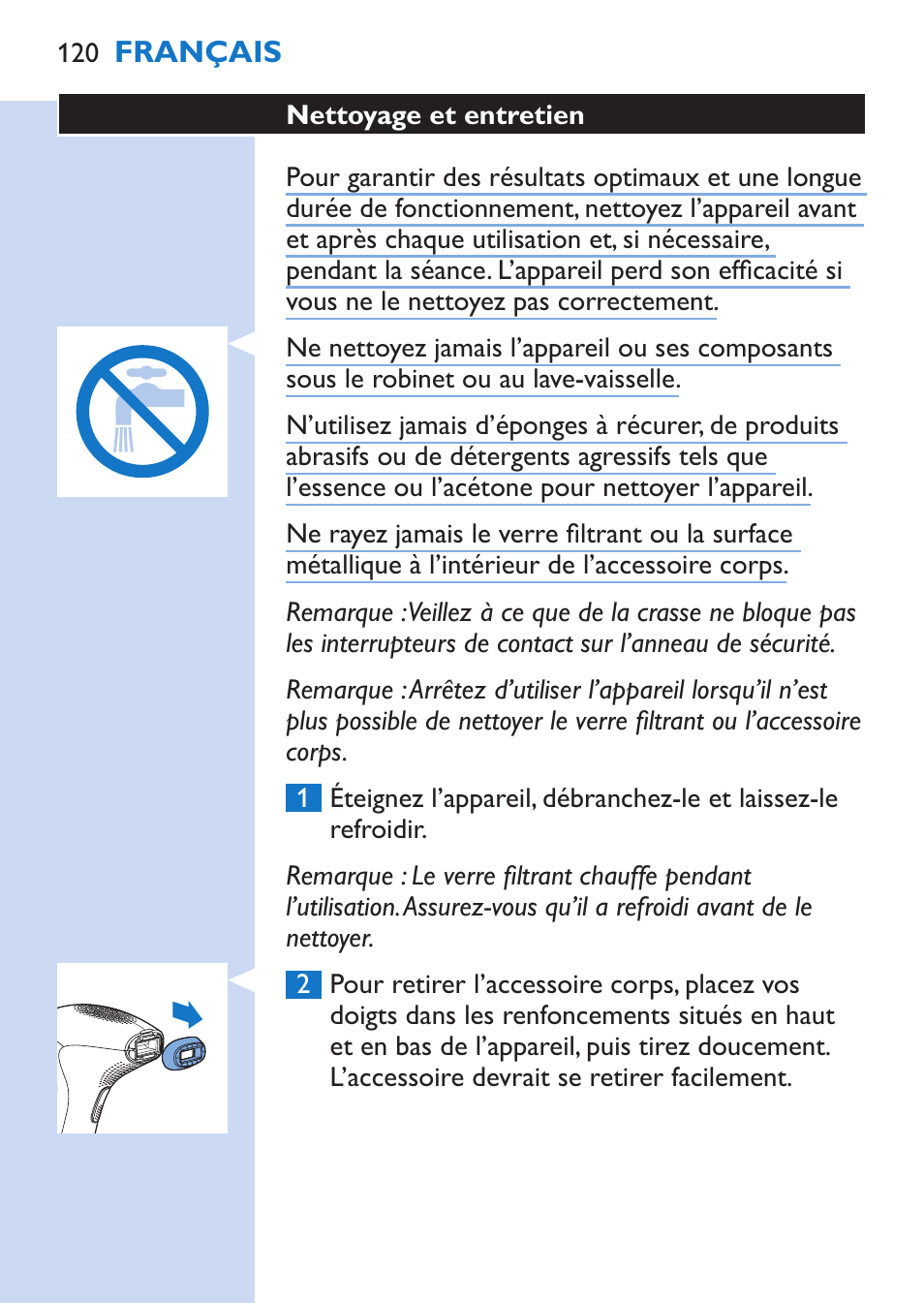 Philips Lumea Épilateur à lumière intense pulsée User Manual | Page 120 / 134