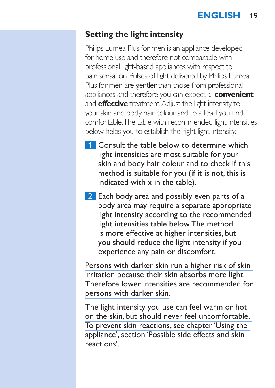 Philips Lumea Épilateur à lumière intense pulsée User Manual | Page 19 / 134
