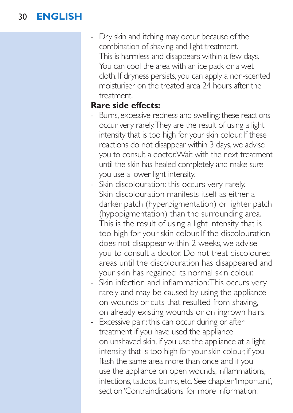 Philips Lumea Épilateur à lumière intense pulsée User Manual | Page 30 / 134