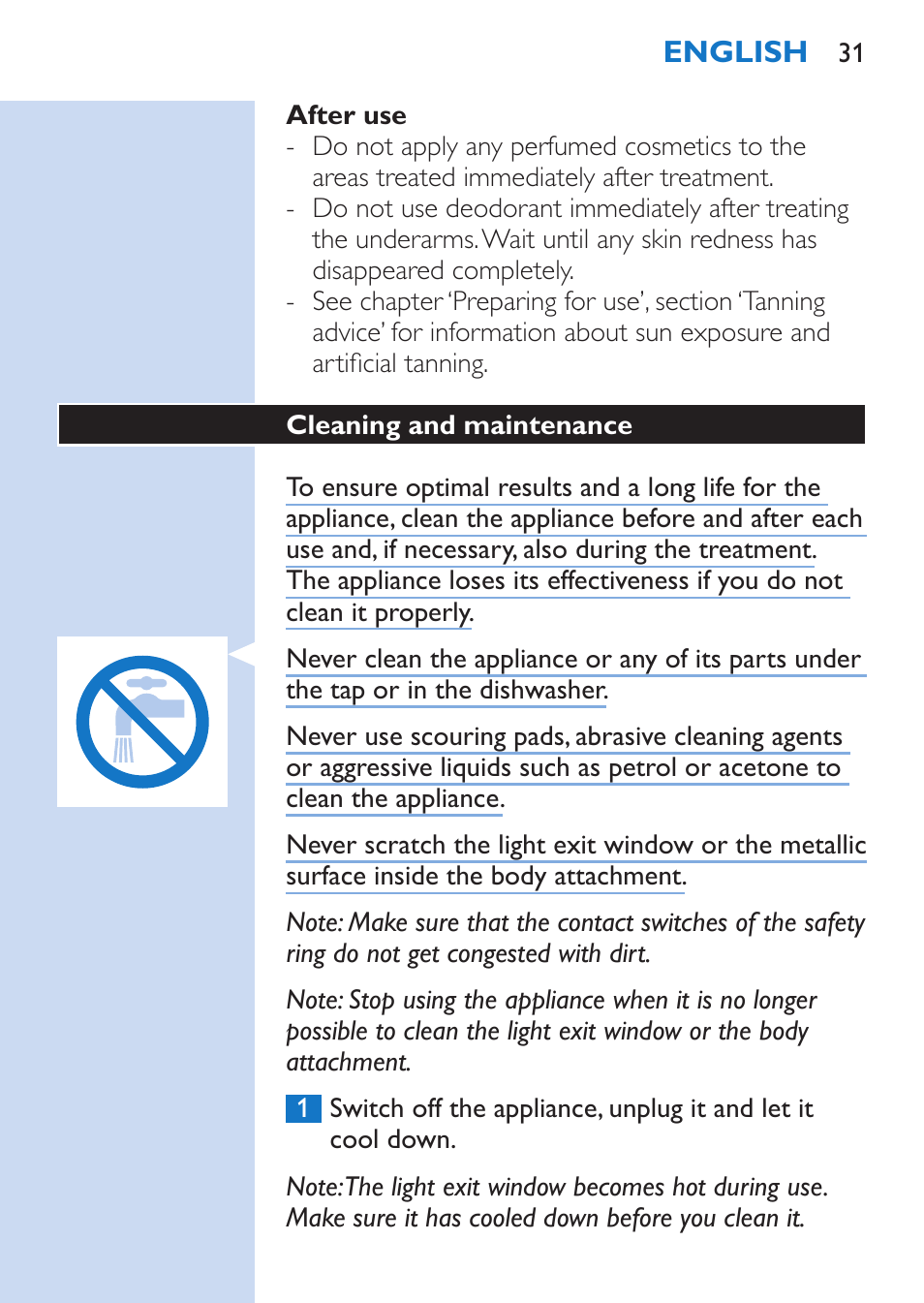 Philips Lumea Épilateur à lumière intense pulsée User Manual | Page 31 / 134