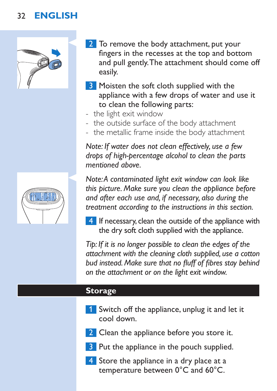 Philips Lumea Épilateur à lumière intense pulsée User Manual | Page 32 / 134
