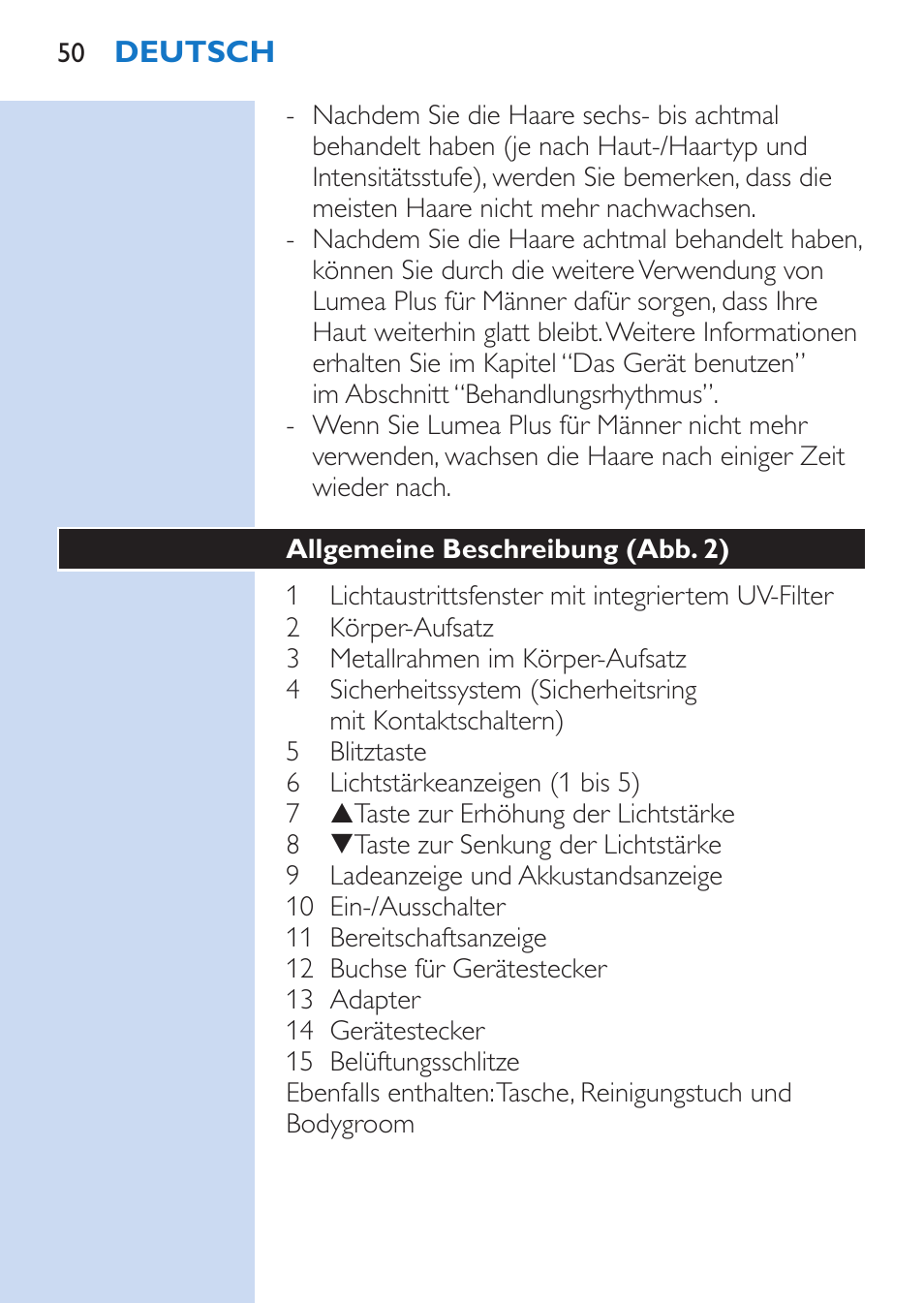 Philips Lumea Épilateur à lumière intense pulsée User Manual | Page 50 / 134