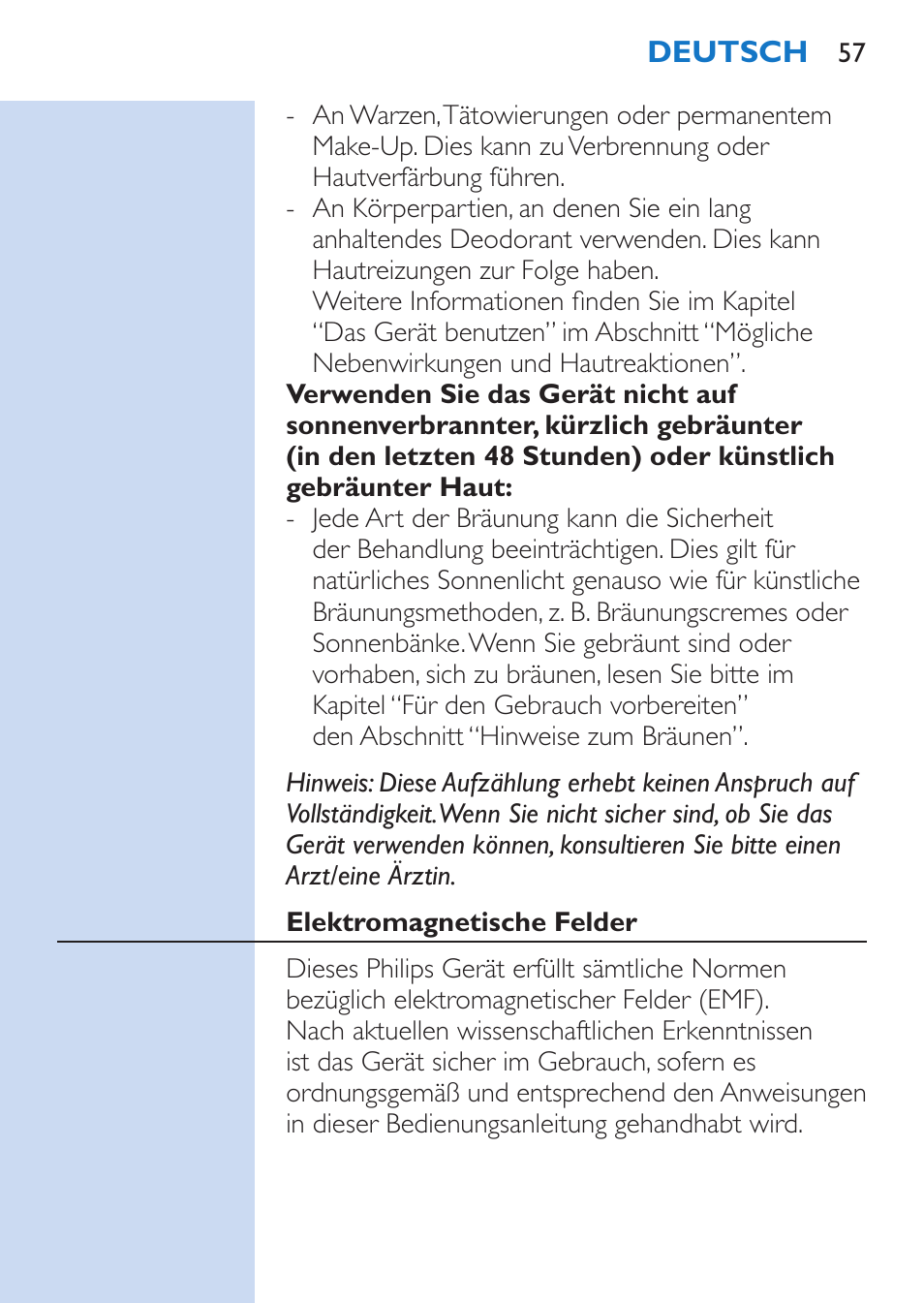 Philips Lumea Épilateur à lumière intense pulsée User Manual | Page 57 / 134
