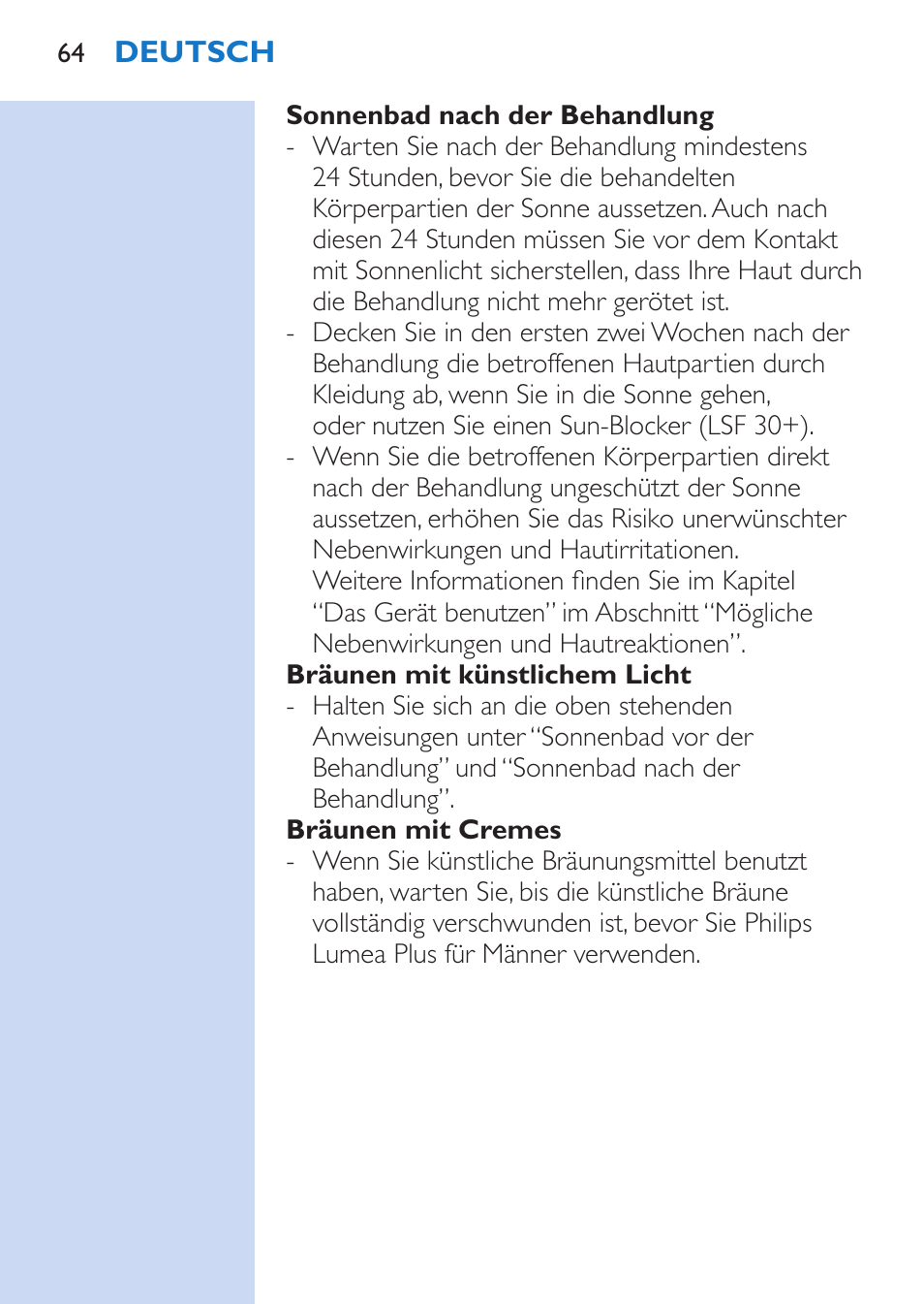 Philips Lumea Épilateur à lumière intense pulsée User Manual | Page 64 / 134