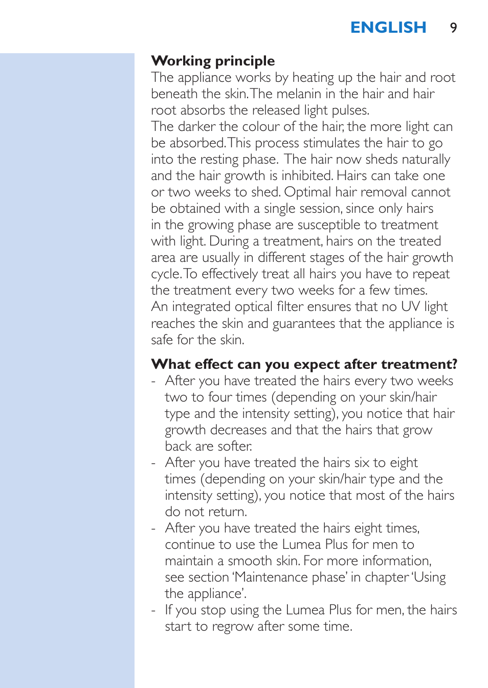 Philips Lumea Épilateur à lumière intense pulsée User Manual | Page 9 / 134