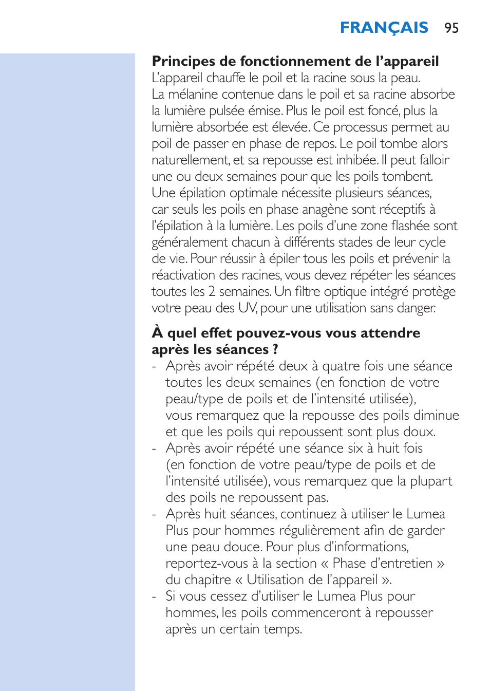 Philips Lumea Épilateur à lumière intense pulsée User Manual | Page 95 / 134