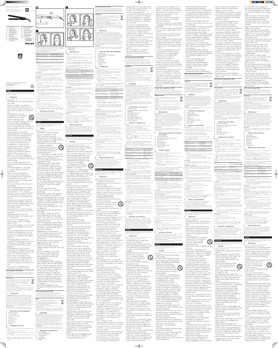 Philips Lisseur Pro User Manual | 2 pages