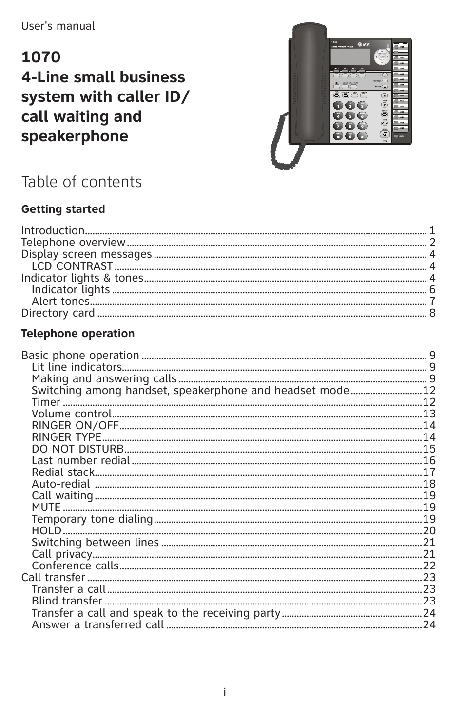 AT&T 1070 speakerphone User Manual | Page 4 / 15